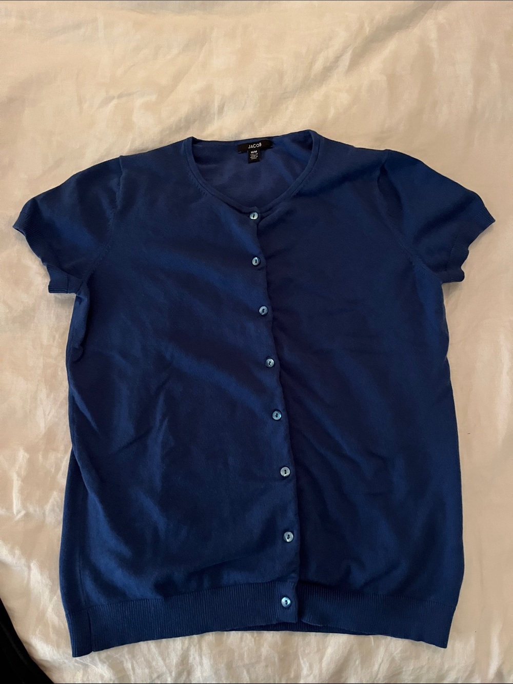 Jacob Navy Short-Sleeve Button Cardigan